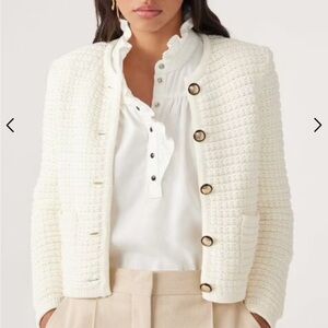 Ba&sh crochet cardigan jacket with large buttons. NWOT!